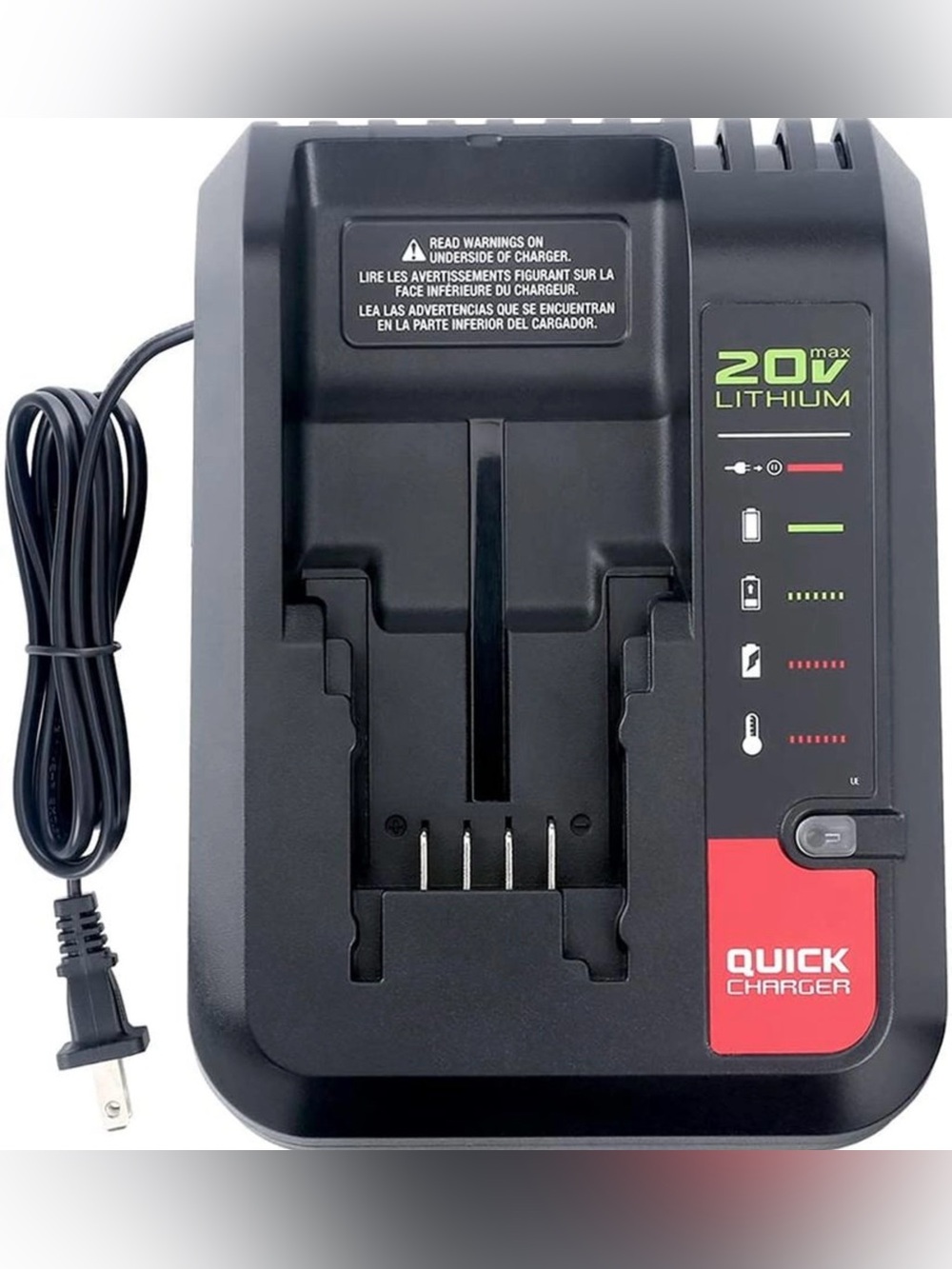 20V Lithium Quick Charger - Black